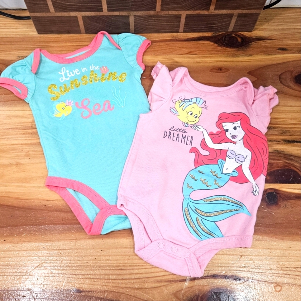 Disney The Little Mermaid Ariel Flounder Infant Onesies